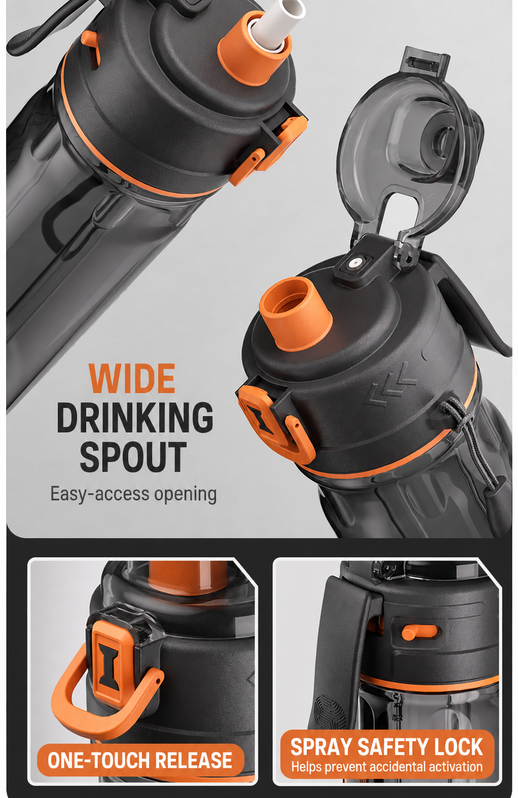 2-in-1 Mist Spray Sports Bottle