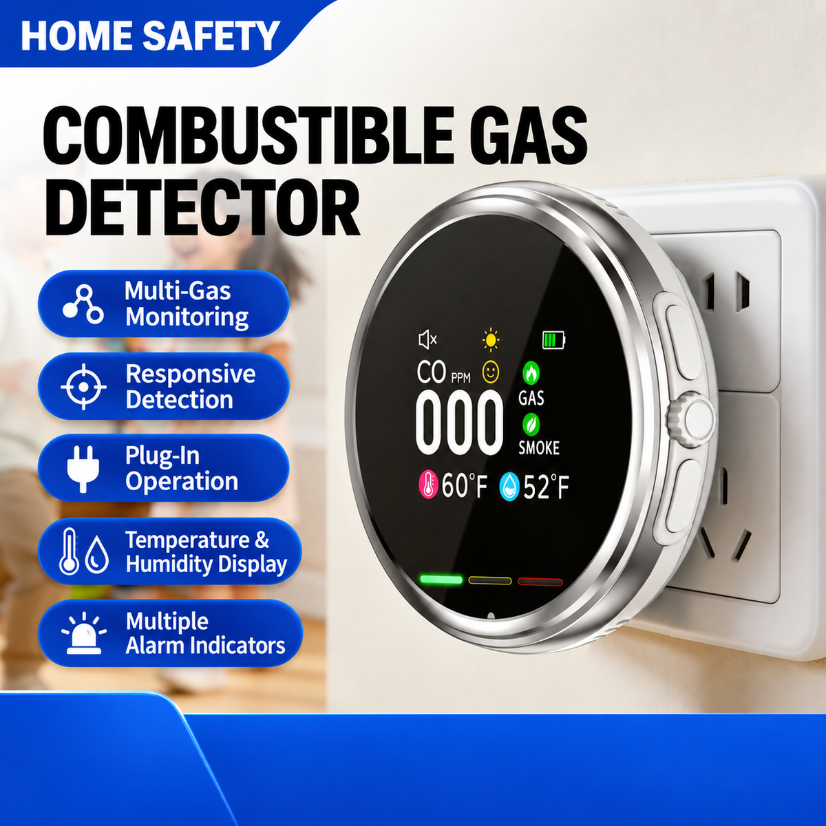 Plug-In Multi-Gas Safety Detector