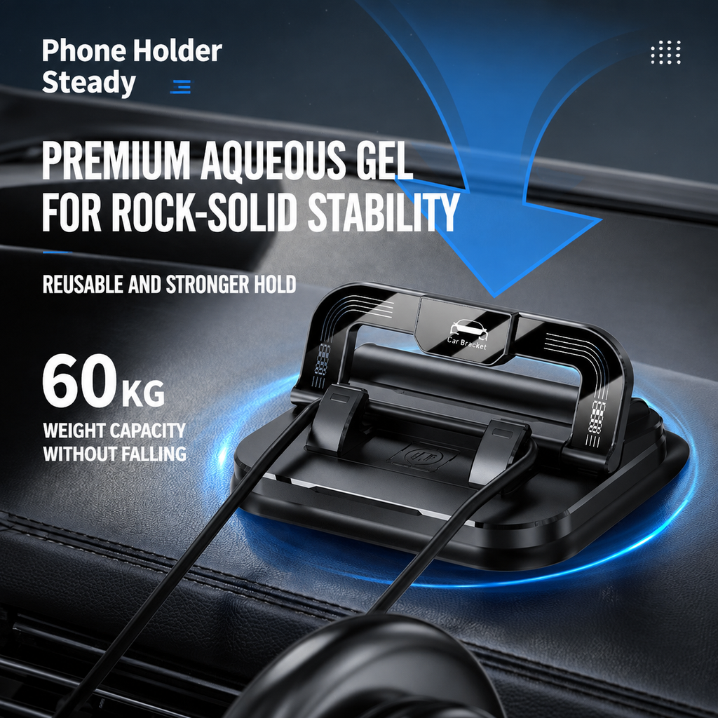 720° Foldable Car Phone Holder (with Temporary Parking Number Plate)