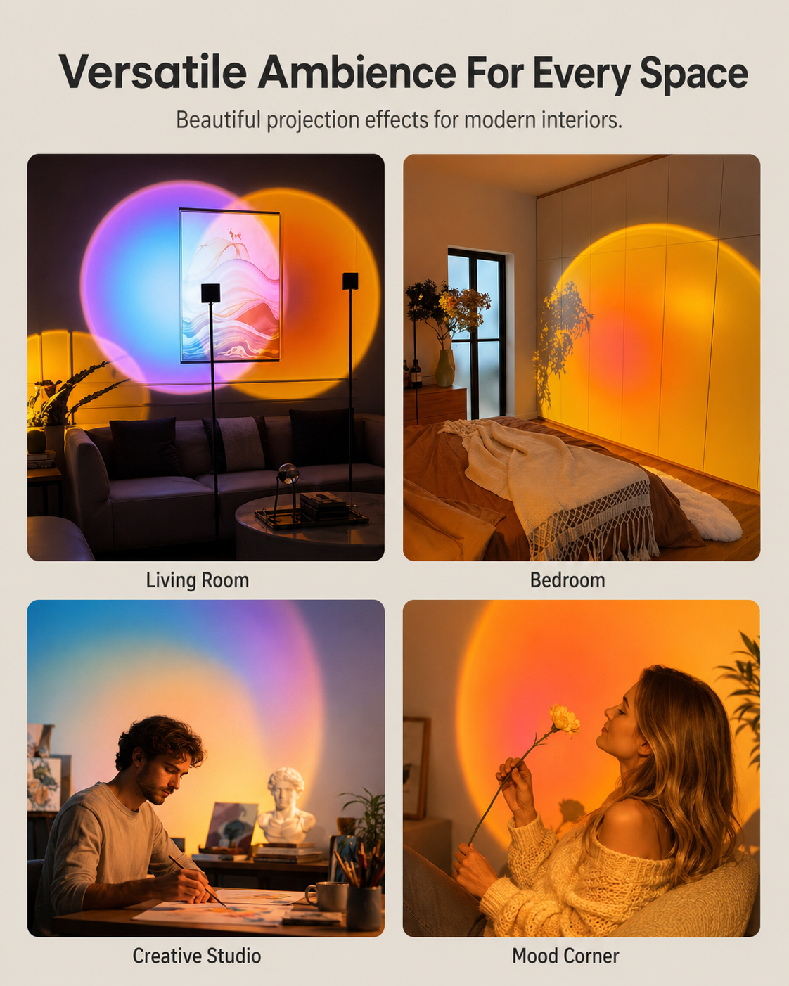 Adjustable Sunset Projection Lamp