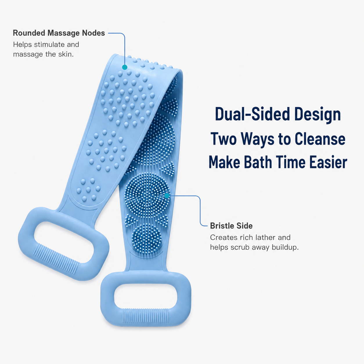 Dual-Sided Back Scrubber Strap