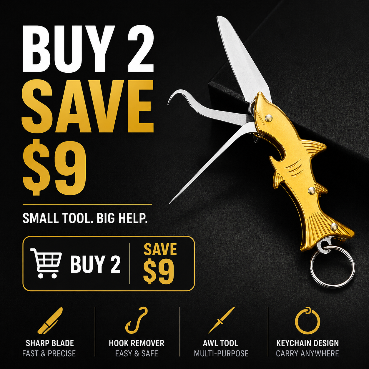 Food-Residue-Resistant Hook / Bottle Opener Keychain