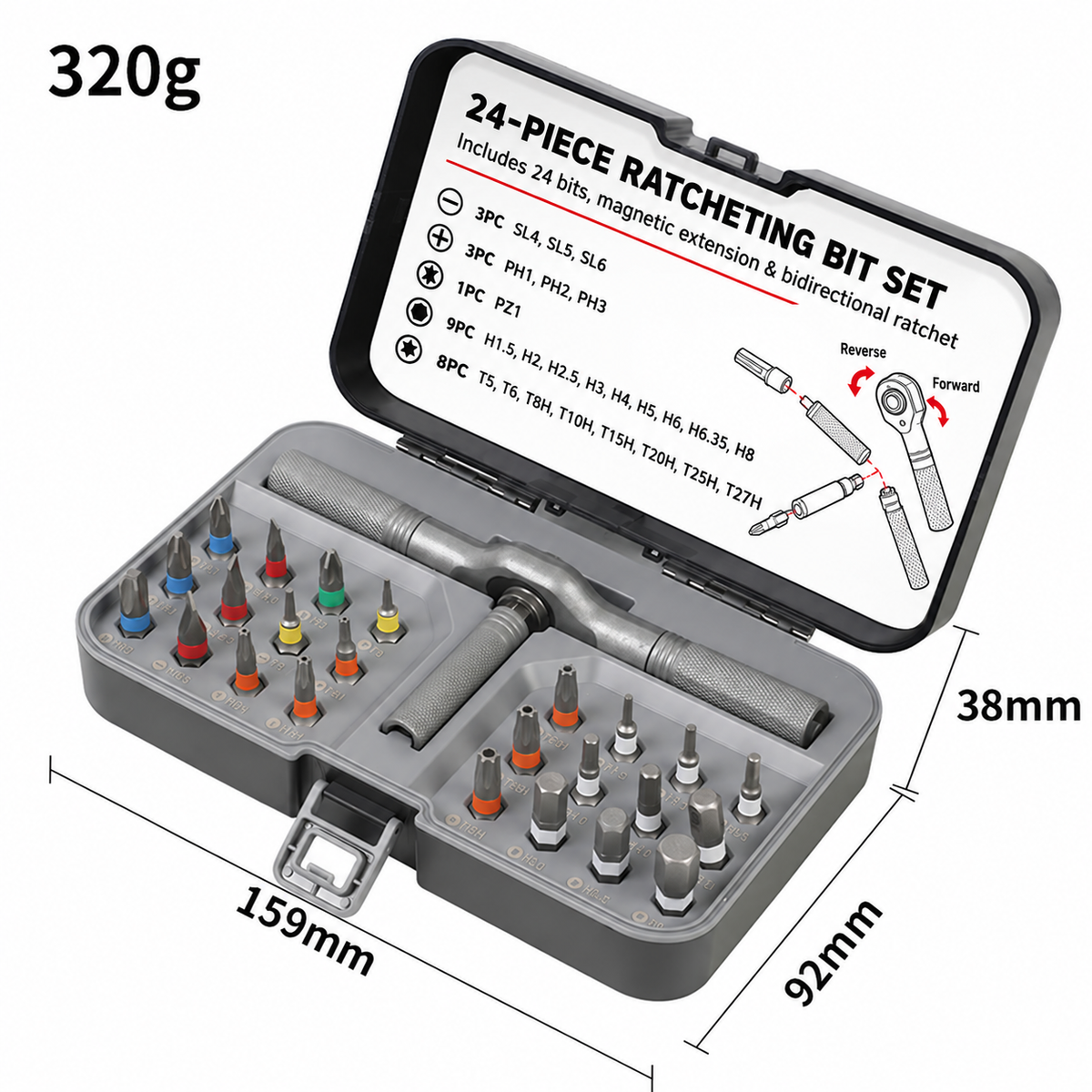 24-Bit Reversible Ratchet Set