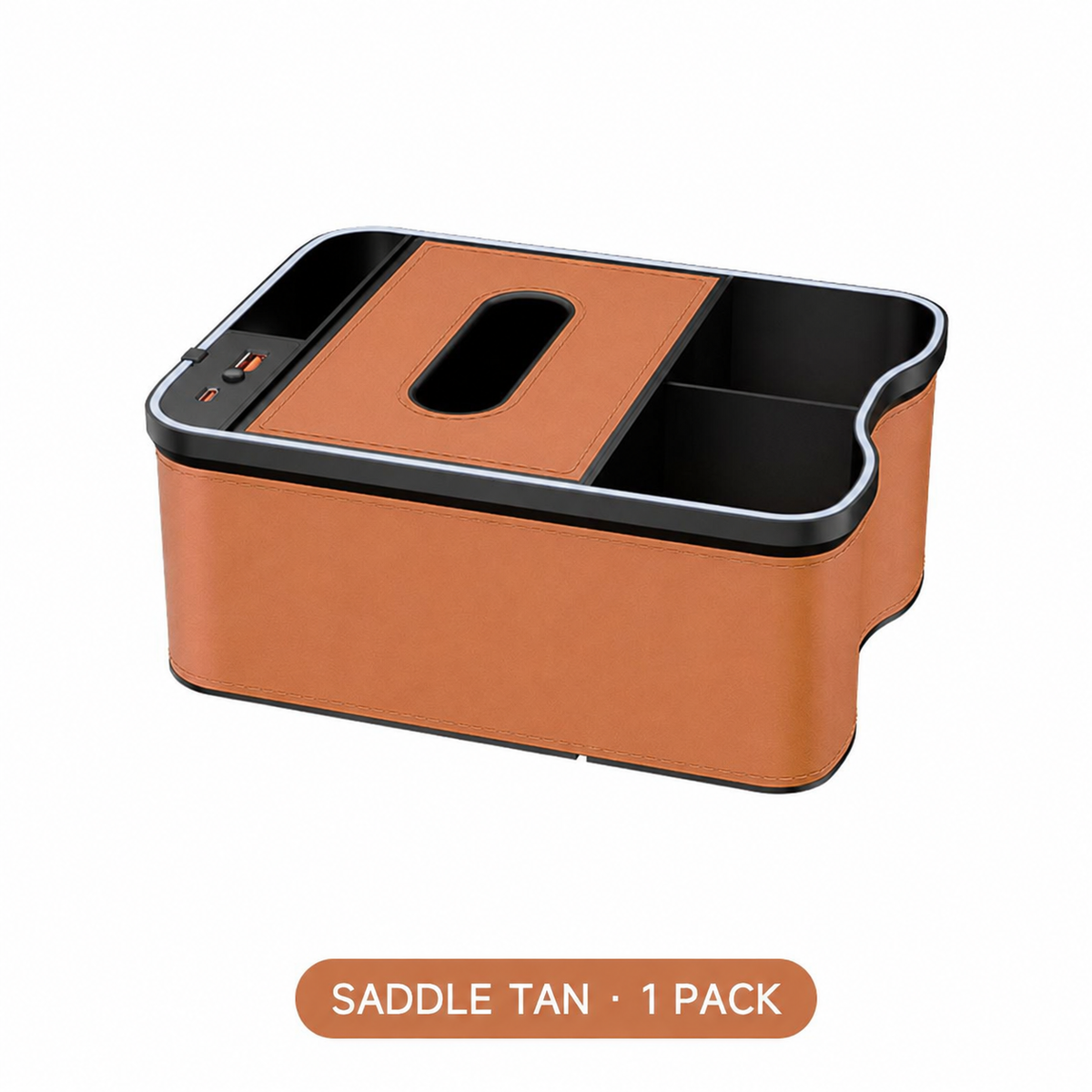 Universal Car Center Console Storage Box with LED Light