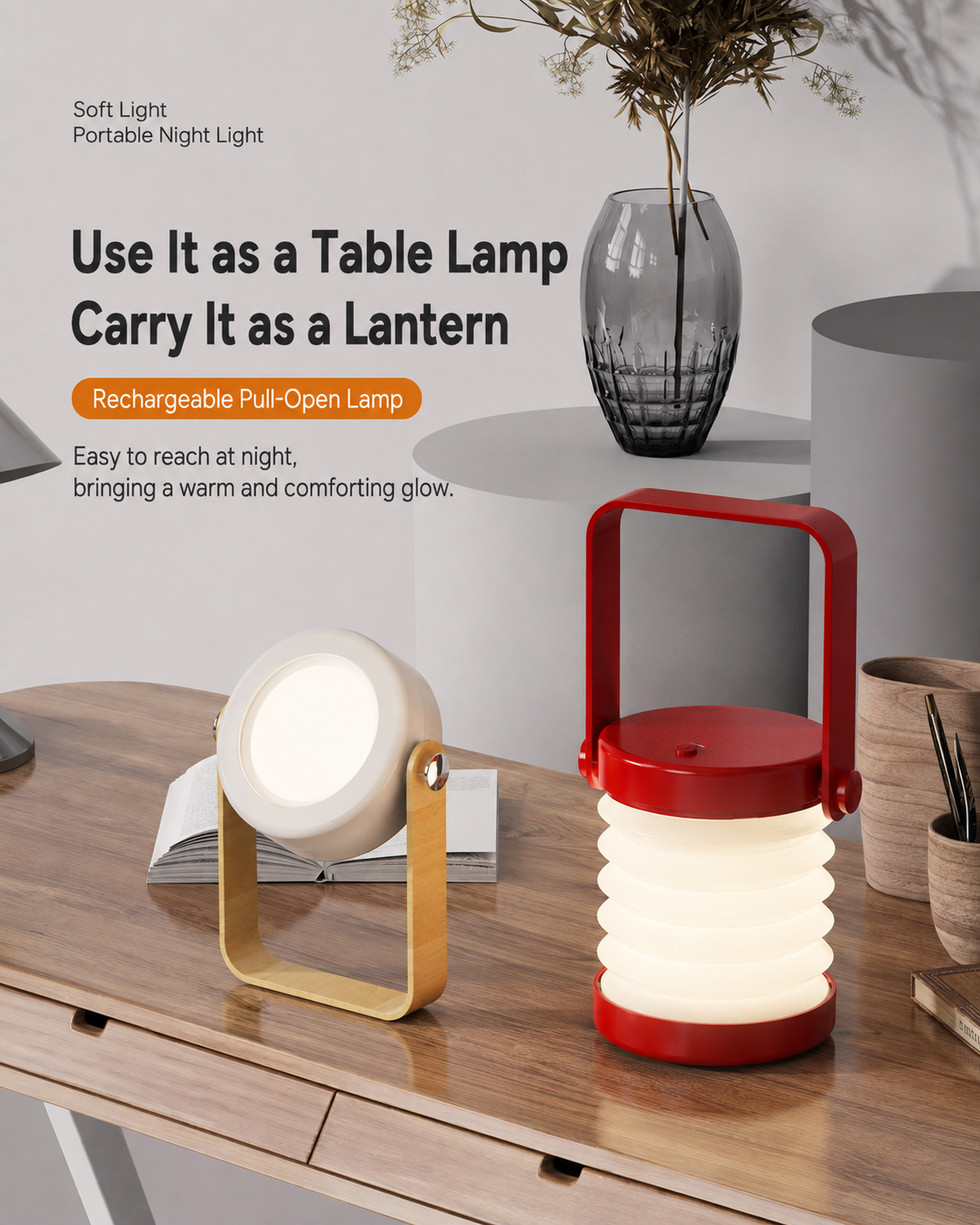 Rechargeable Pull-Open Lantern