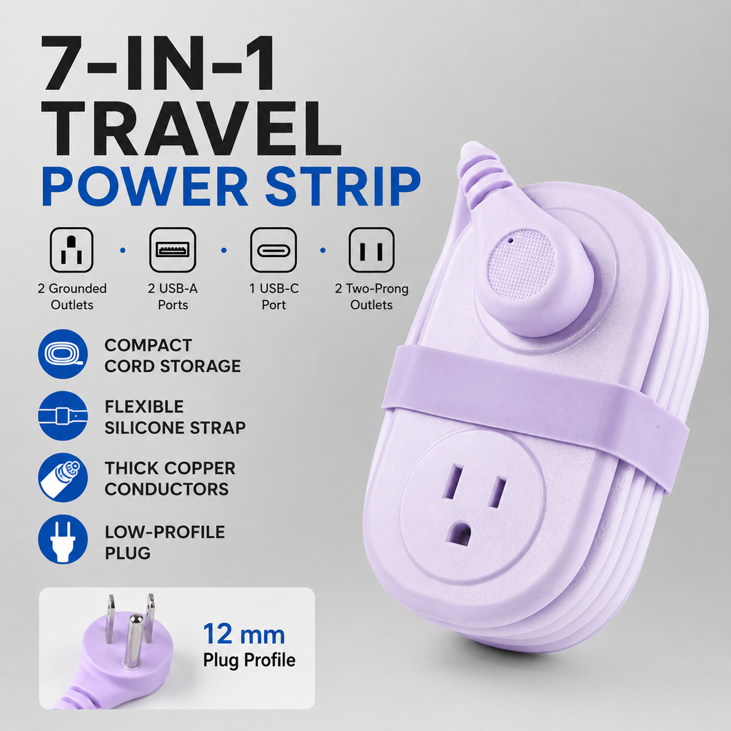 7-in-1 Compact Travel Power Strip