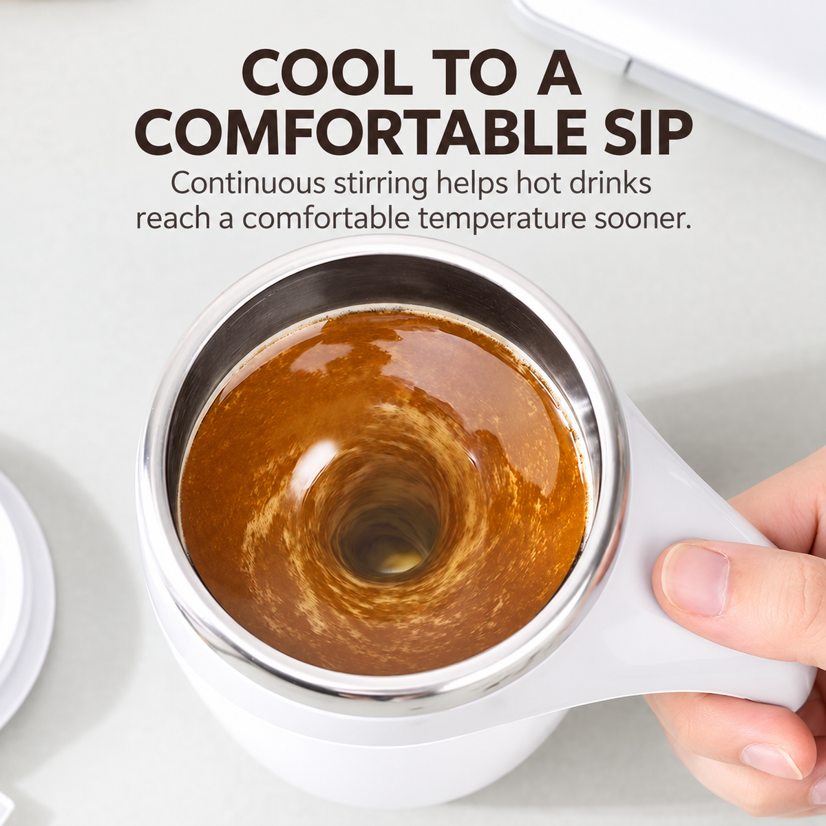 Cordless Magnetic Self-Stirring Mug