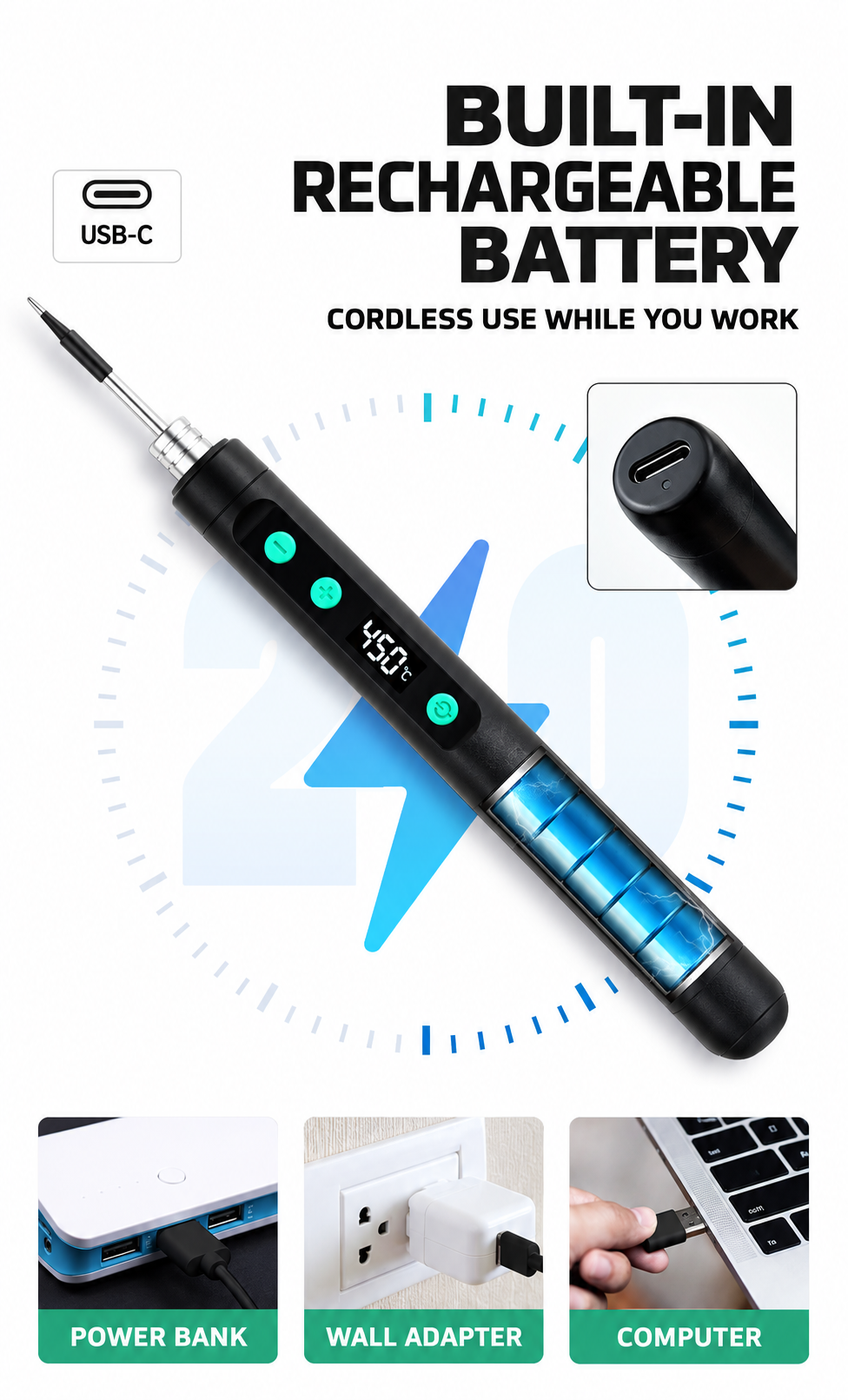 Cordless Digital Soldering Iron Kit
