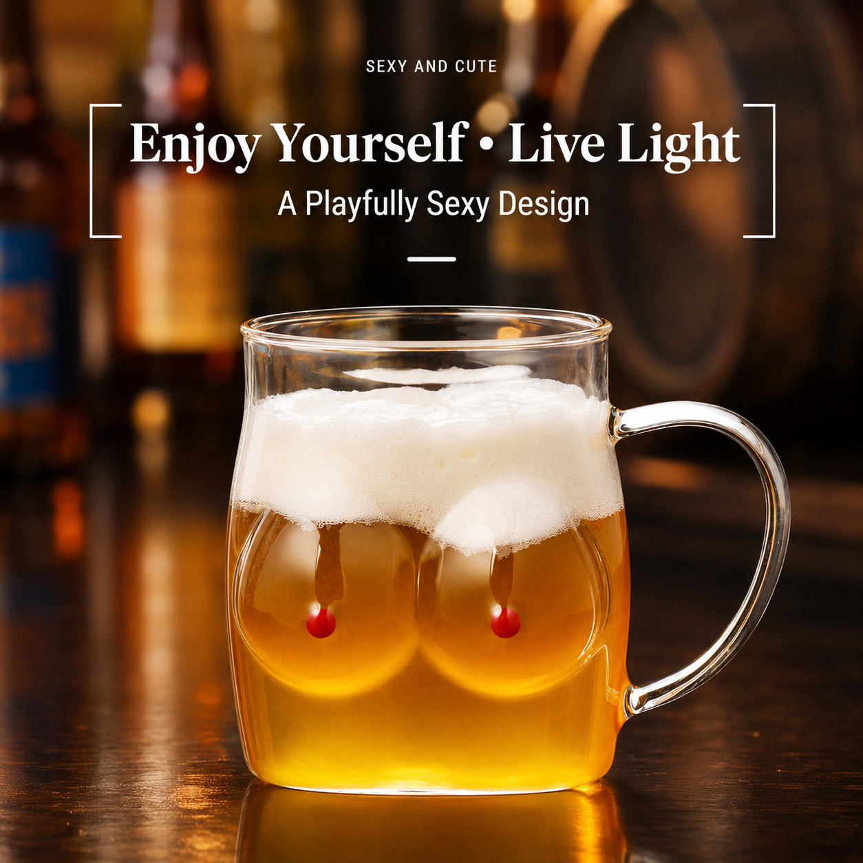 Novelty Curvy Glass Beer Mug