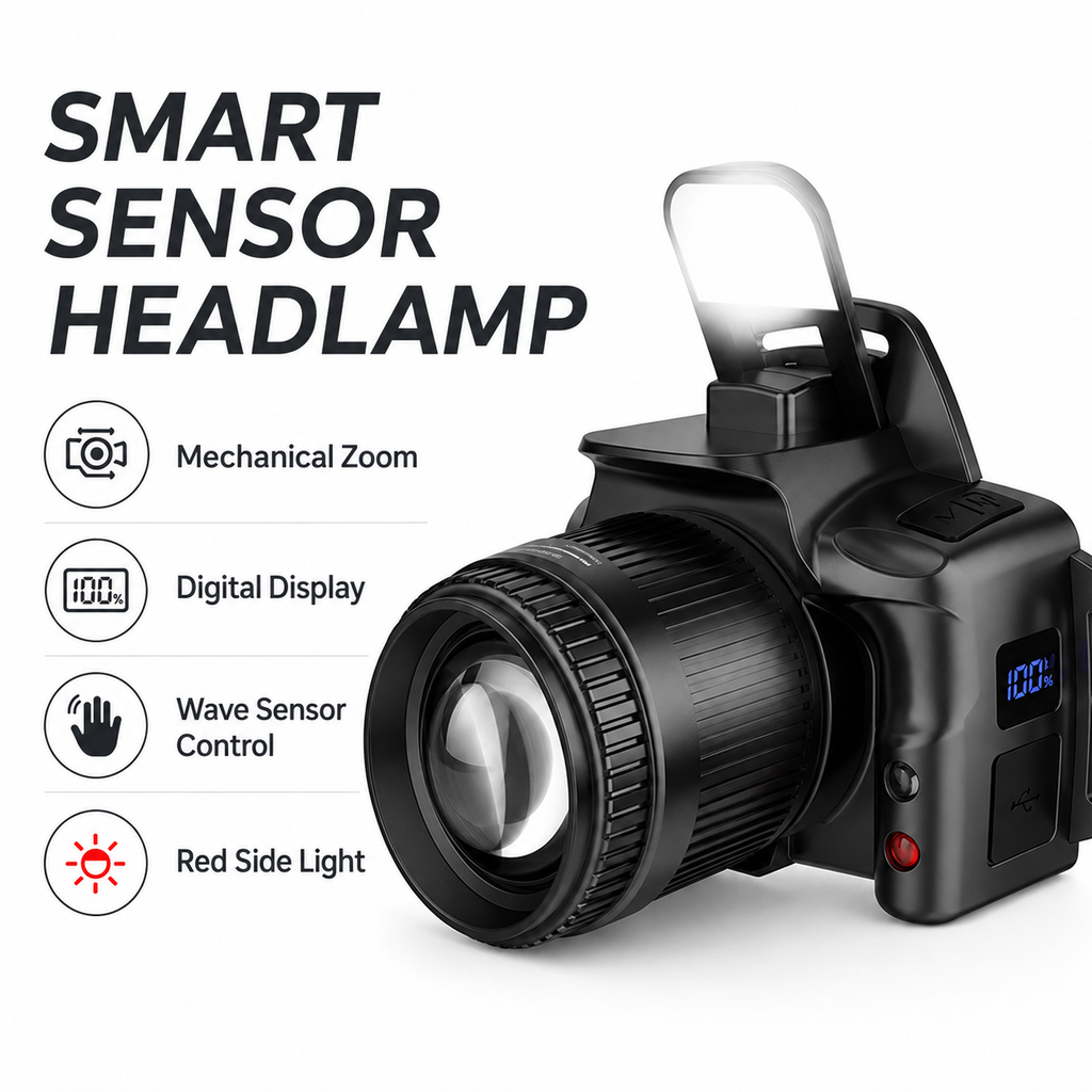 Rechargeable Zoom Sensor Headlamp