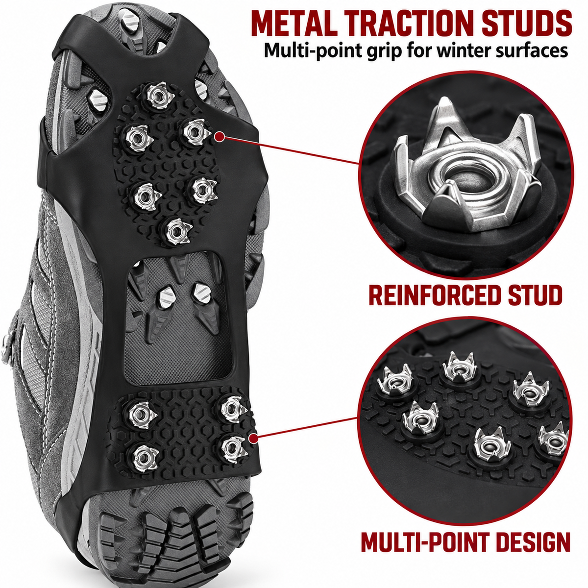Stretch-Fit Ice & Snow Traction Cleats