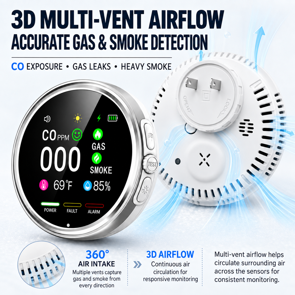 Plug-In Multi-Gas Safety Detector