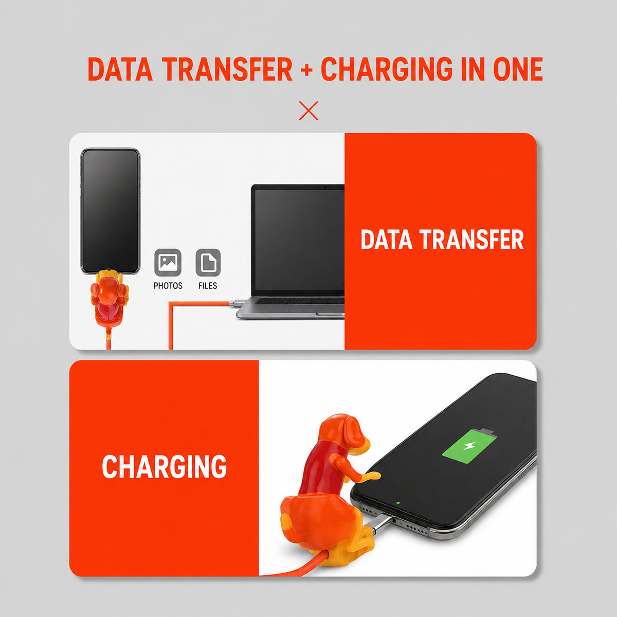 Playful Pup Charging & Data Cable