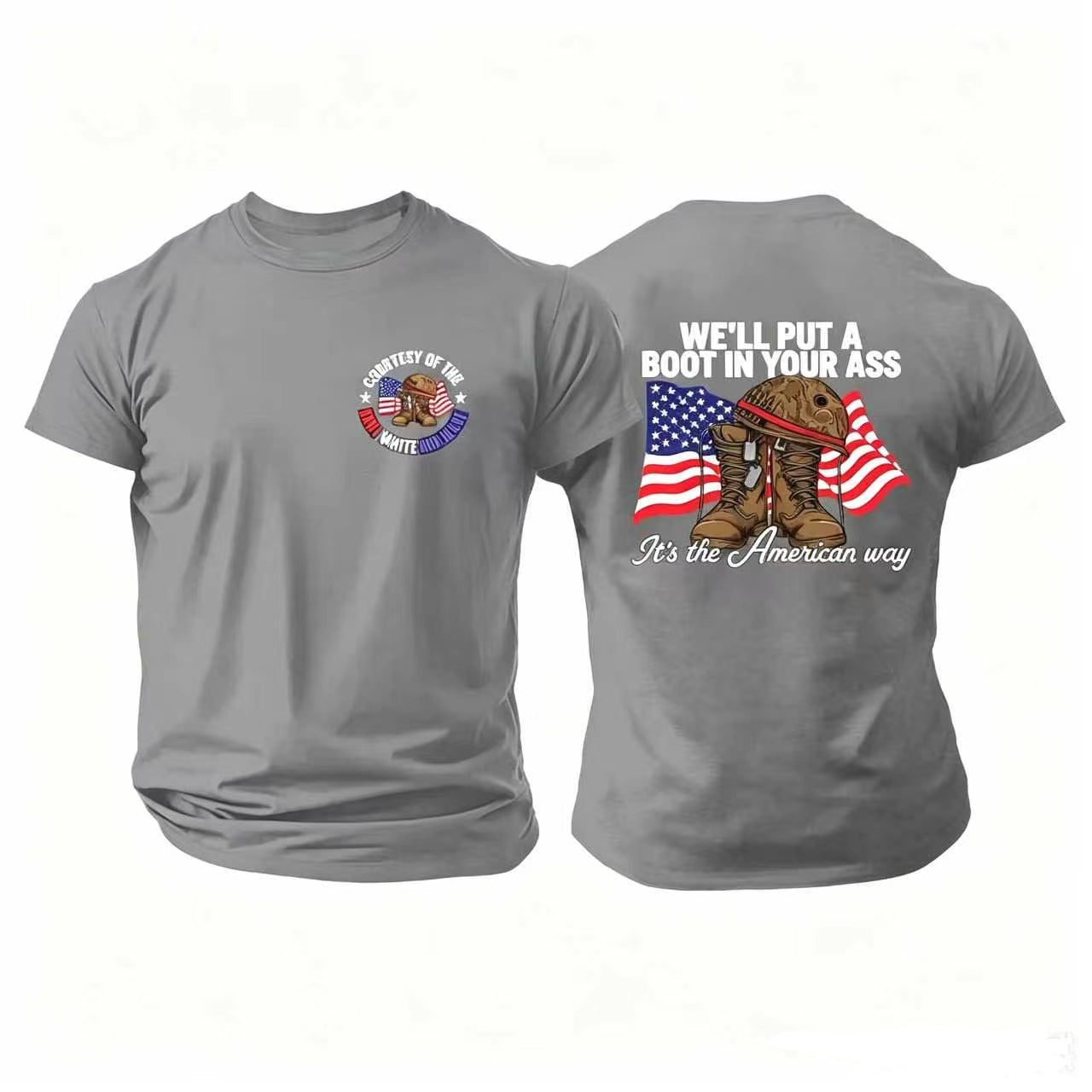 We'll Put A Boot In Your Ass Pattern Pattern 100% Cotton T-Shirt