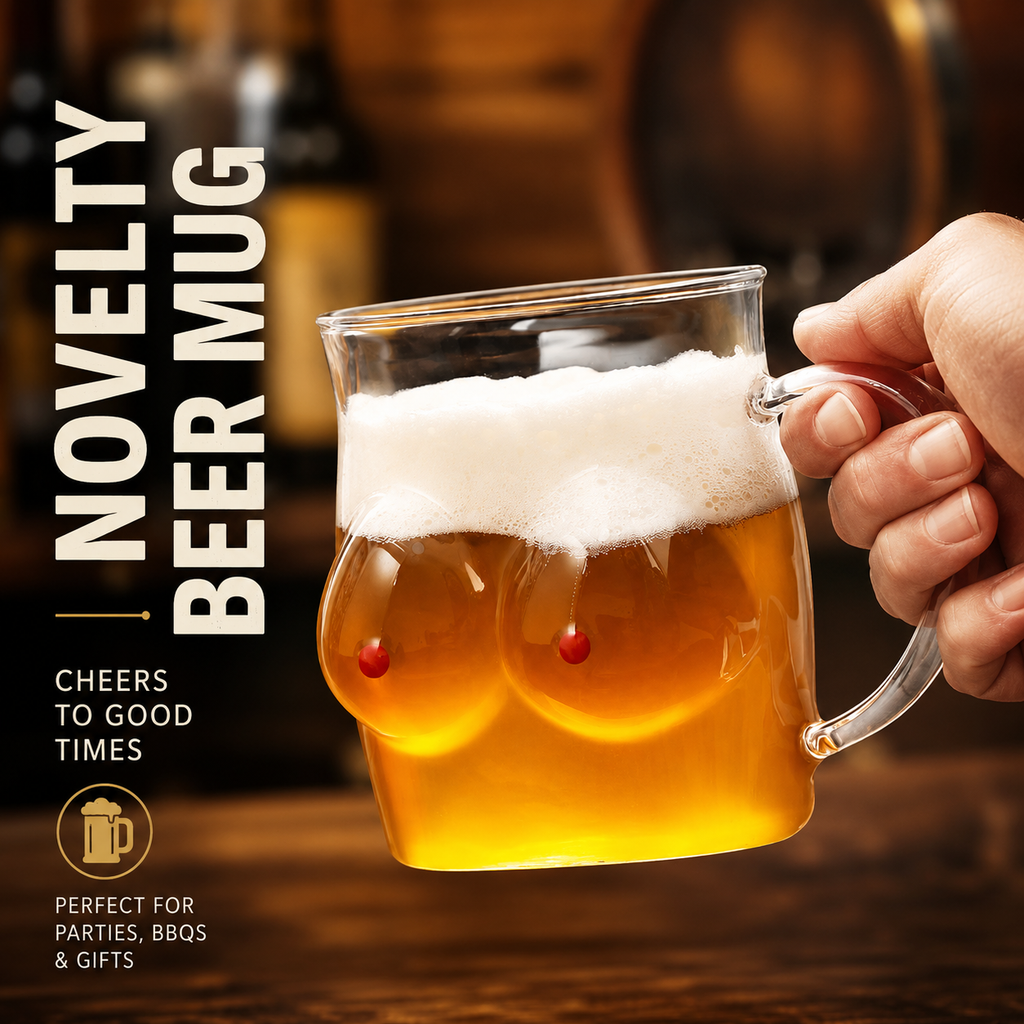 Novelty Curvy Glass Beer Mug