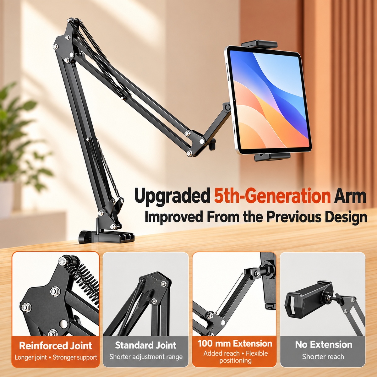 3-Section Phone & Tablet Desk Mount