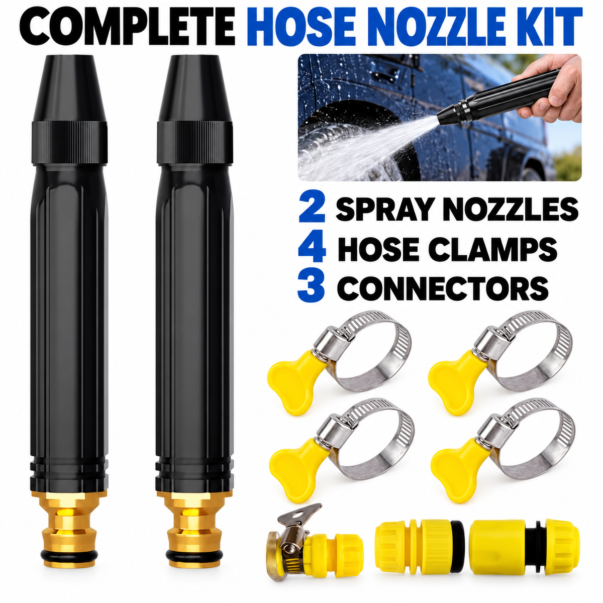 Adjustable Garden Hose Nozzle Kit