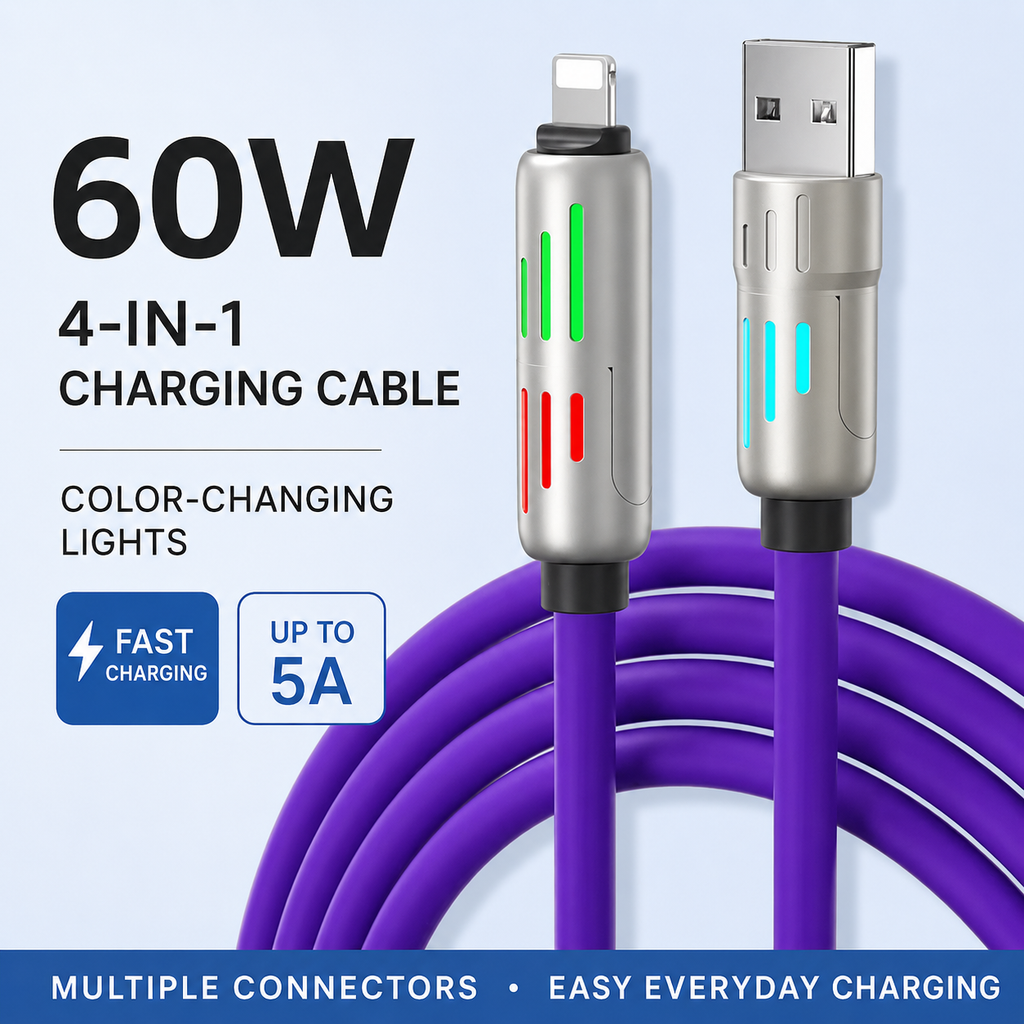 4-in-1 Silicone Charging Cable