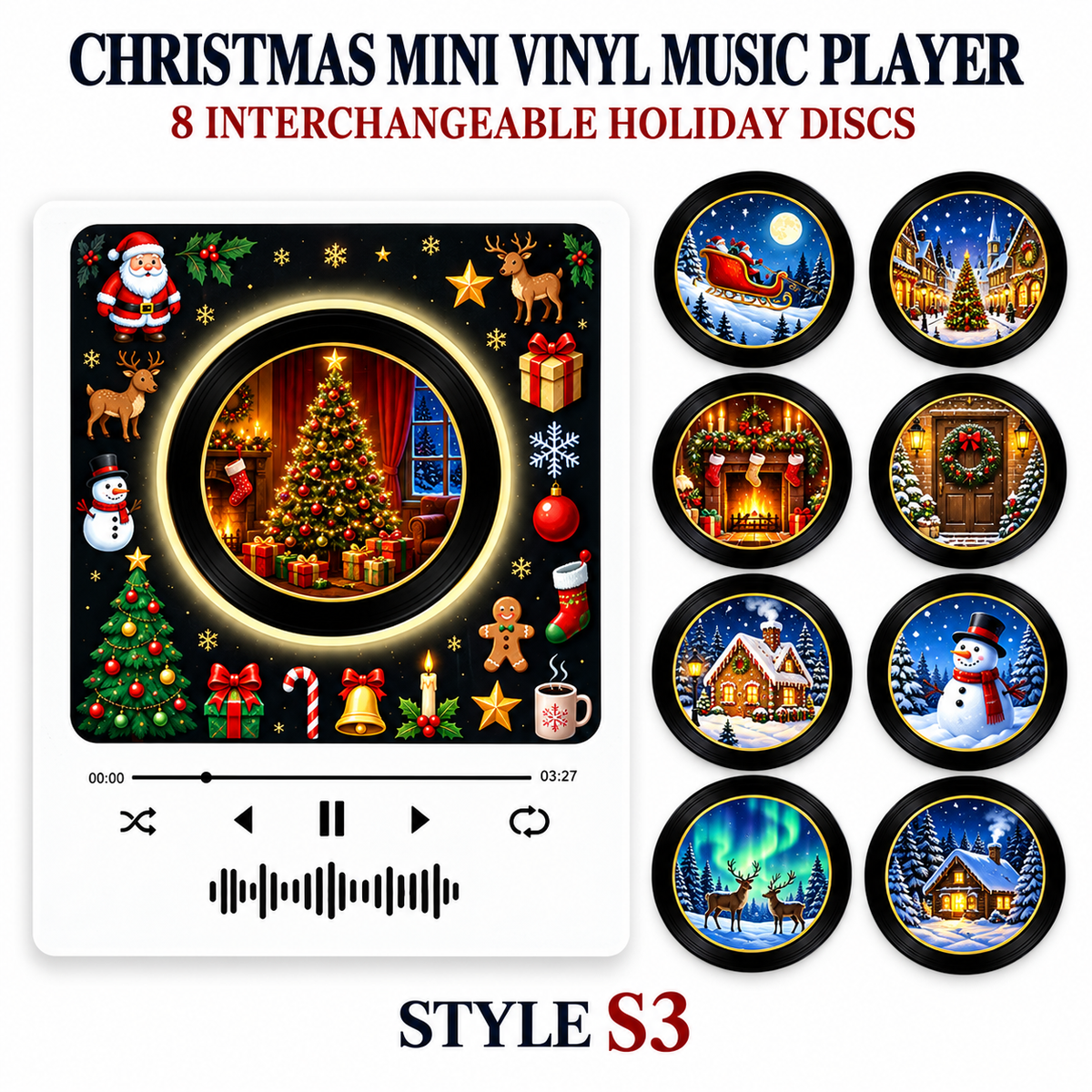 Holiday Mini Vinyl Music Player