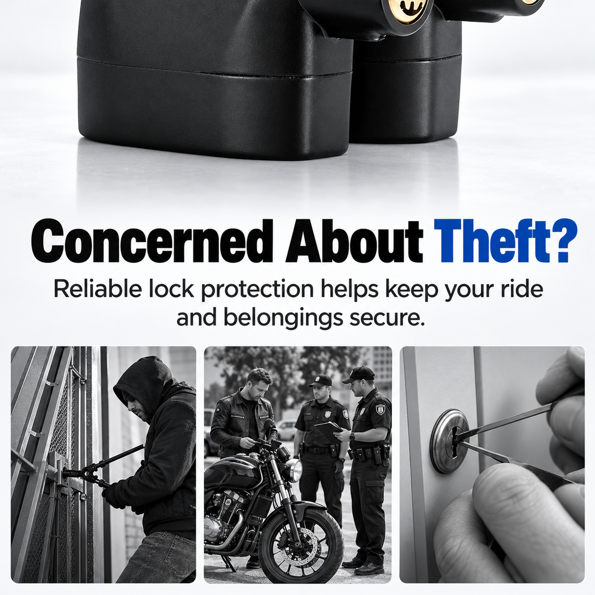 110 dB Vibration Alarm Padlock