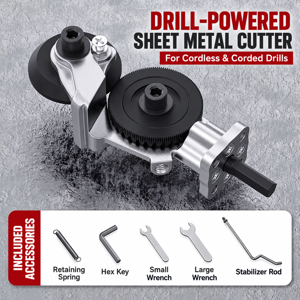 Drill-Powered Sheet Metal Cutter