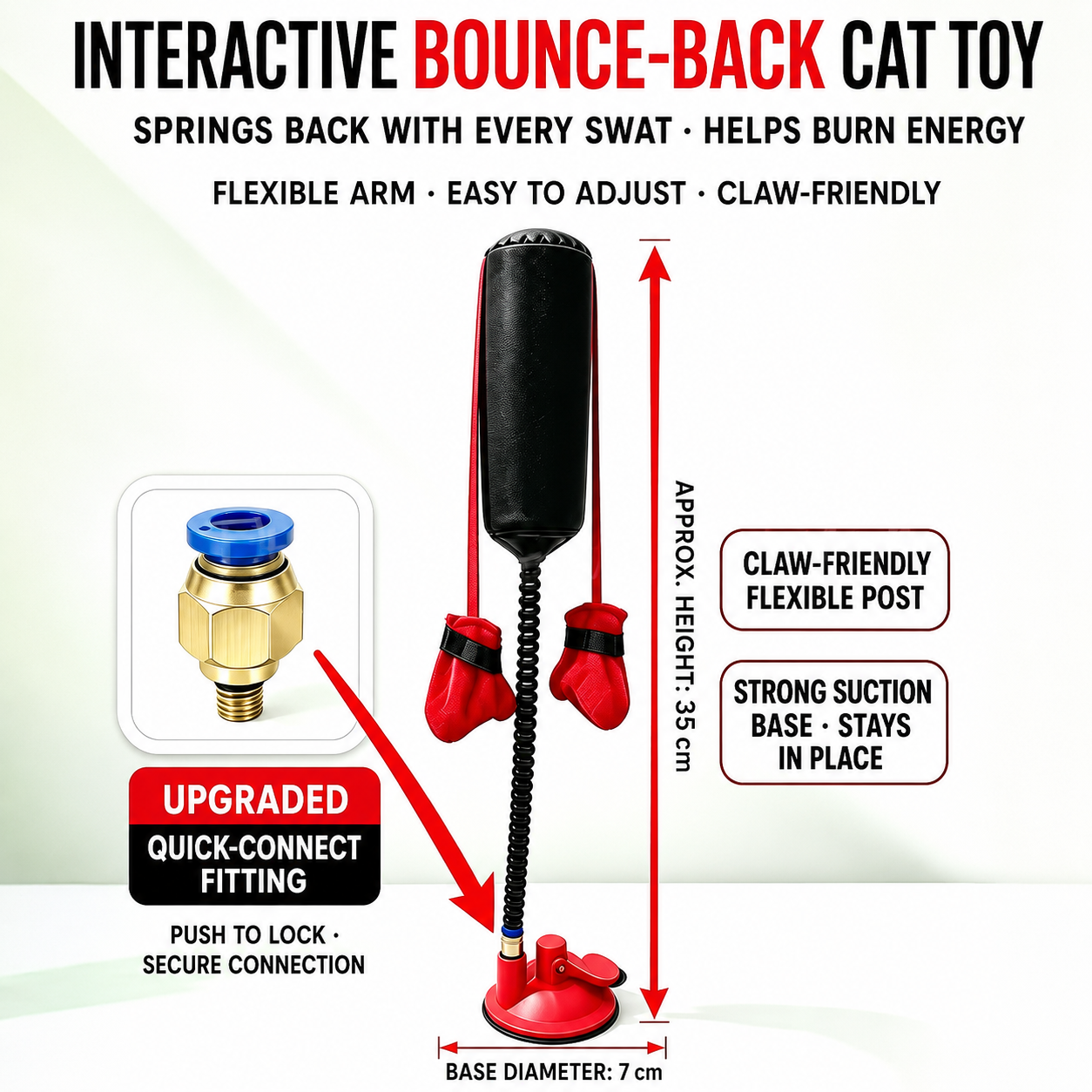 Suction Rebound Cat Boxing Toy