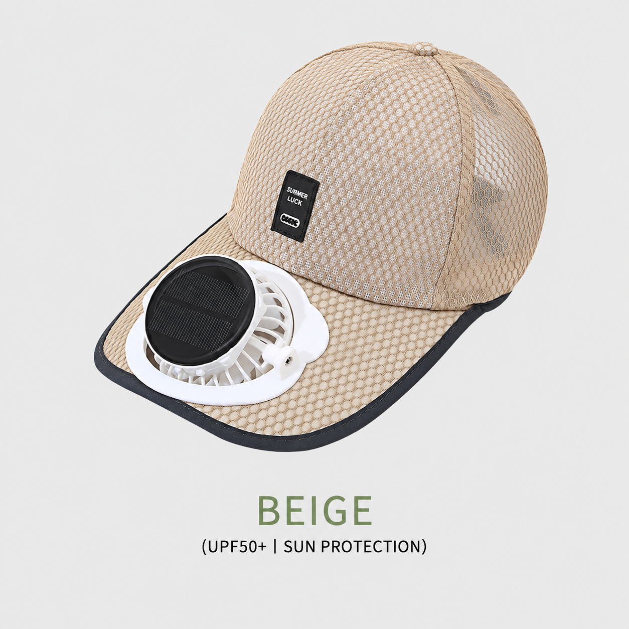 Solar-powered cooling fan hat