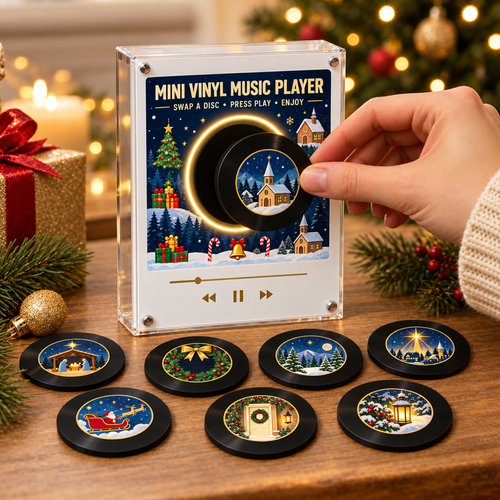 Holiday Mini Vinyl Music Player