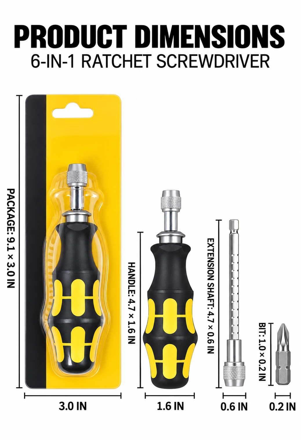 6-in-1 Ratcheting Screwdriver