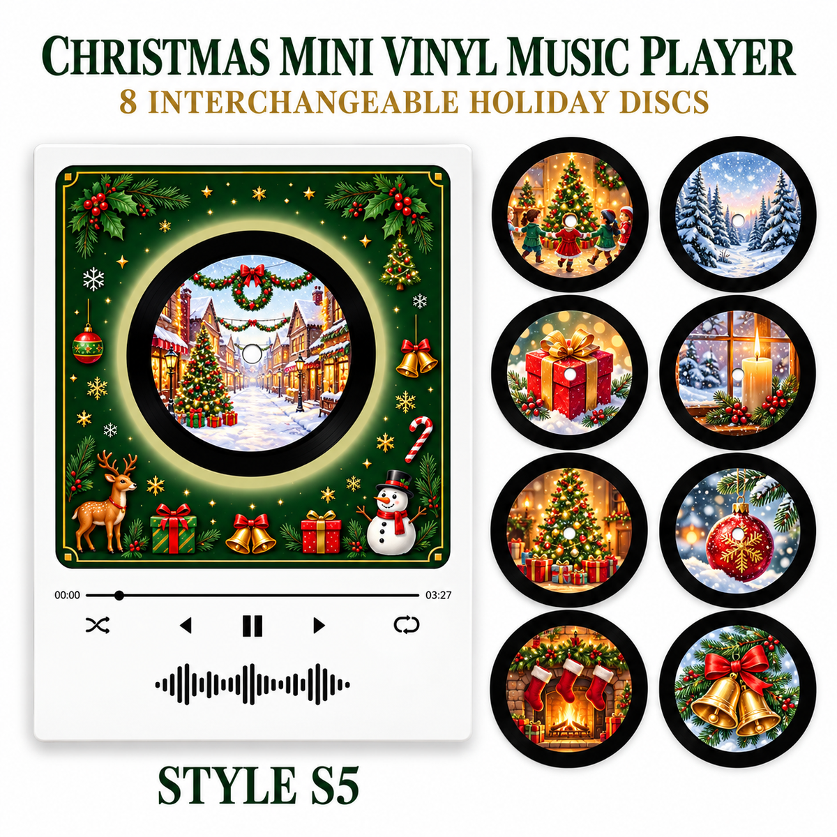 Holiday Mini Vinyl Music Player