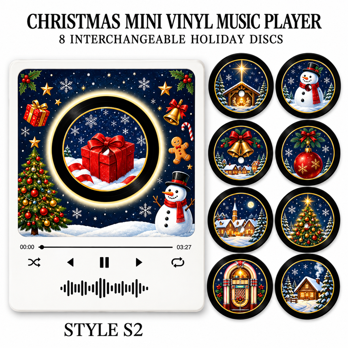 Holiday Mini Vinyl Music Player