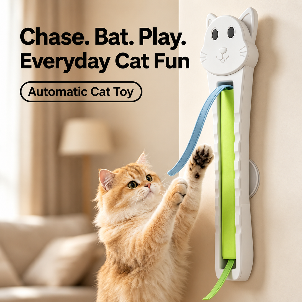 Ribbon Chase Wall Cat Toy