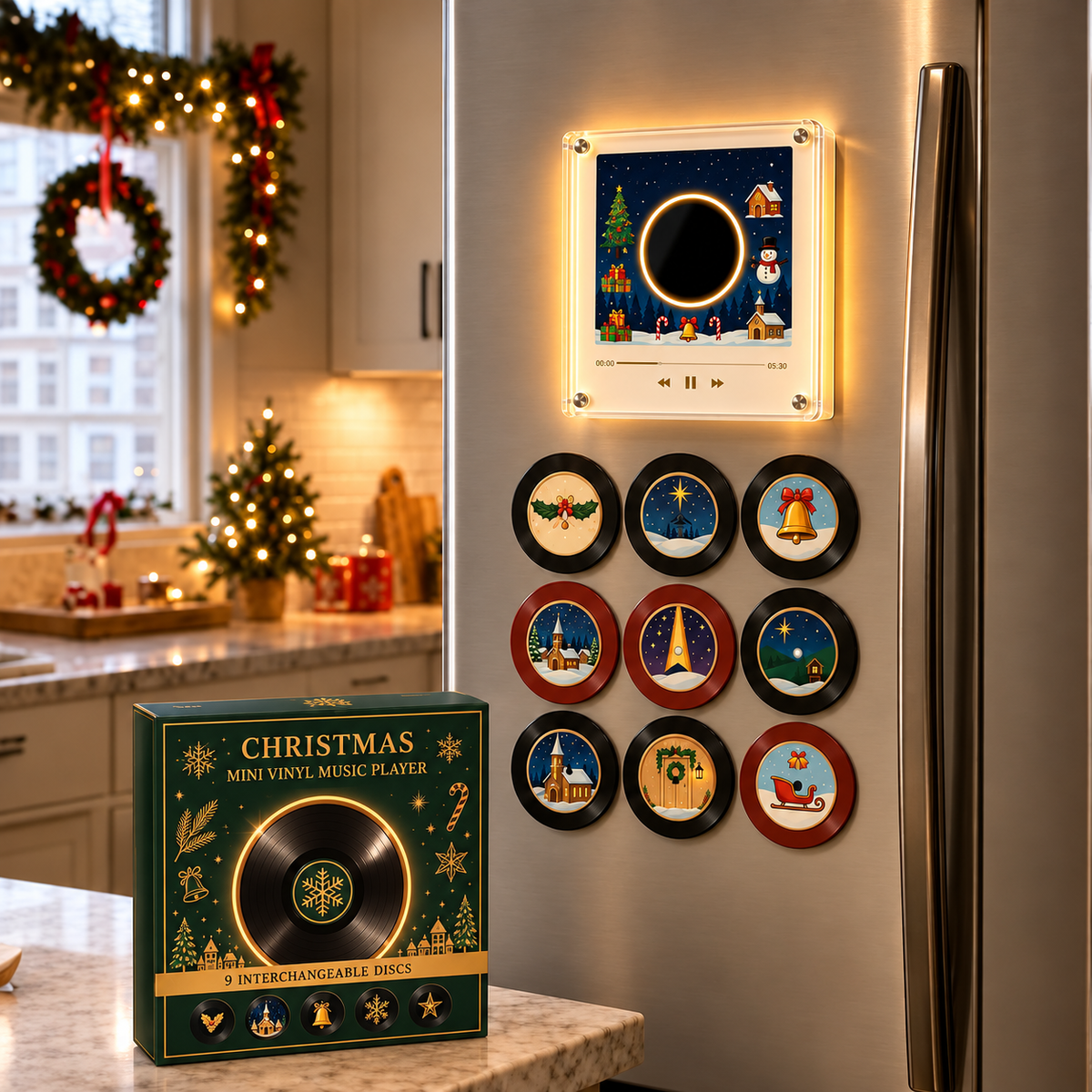 Holiday Mini Vinyl Music Player