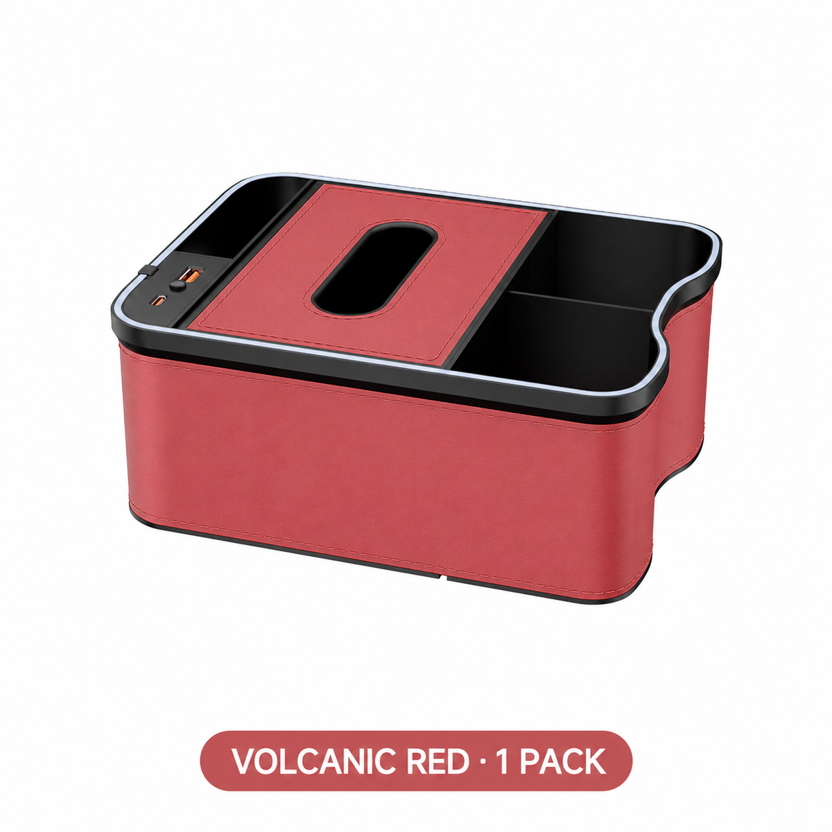 Universal Car Center Console Storage Box with LED Light