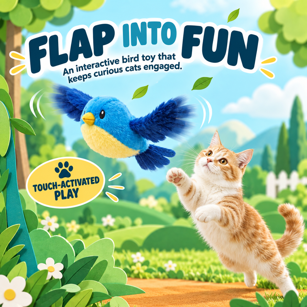 Rechargeable Flapping Bird Cat Toy