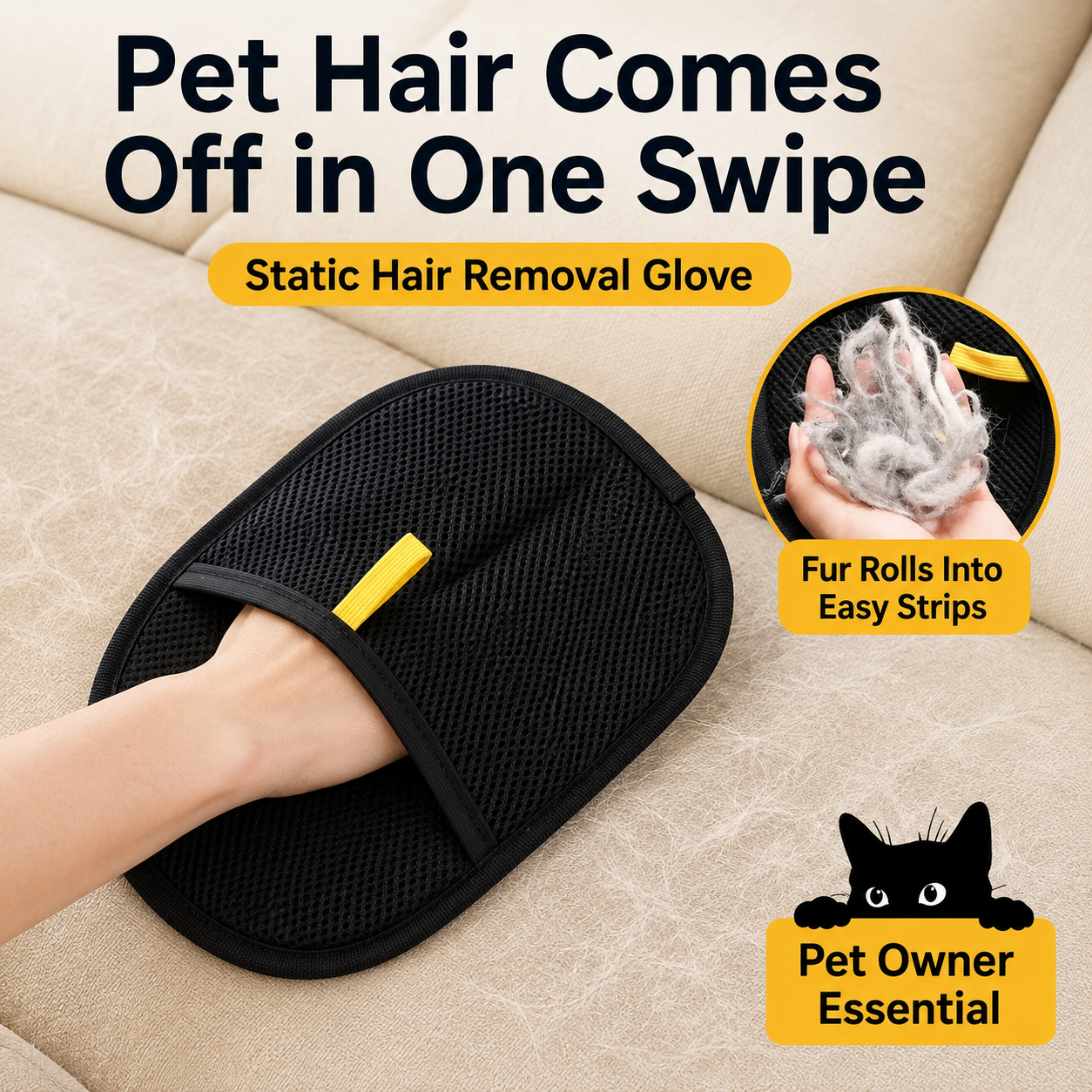 Static Pet Hair Removal Glove