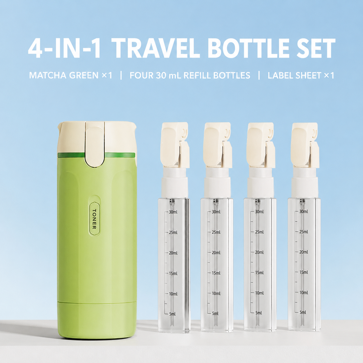 4-in-1 Refillable Travel Bottle Set