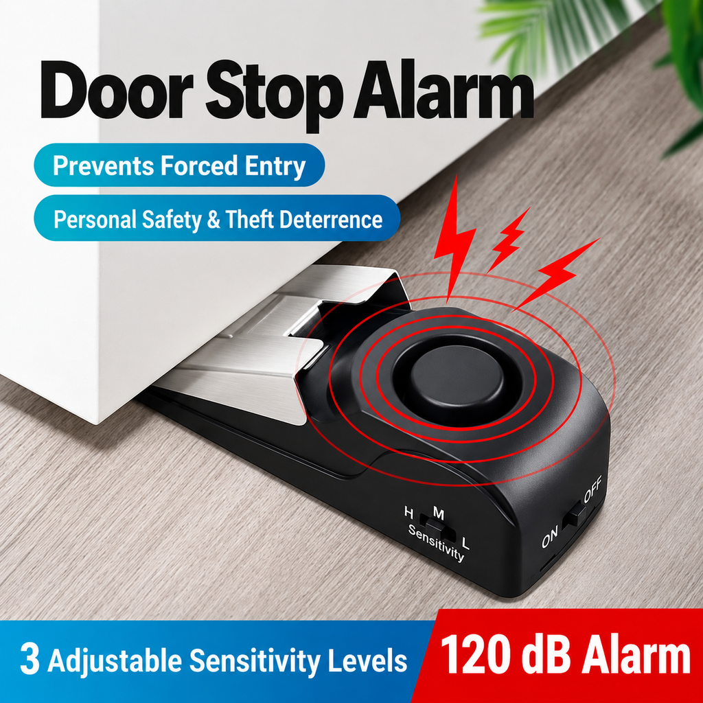 120 dB Adjustable Sensitivity Door Stop Alarm
