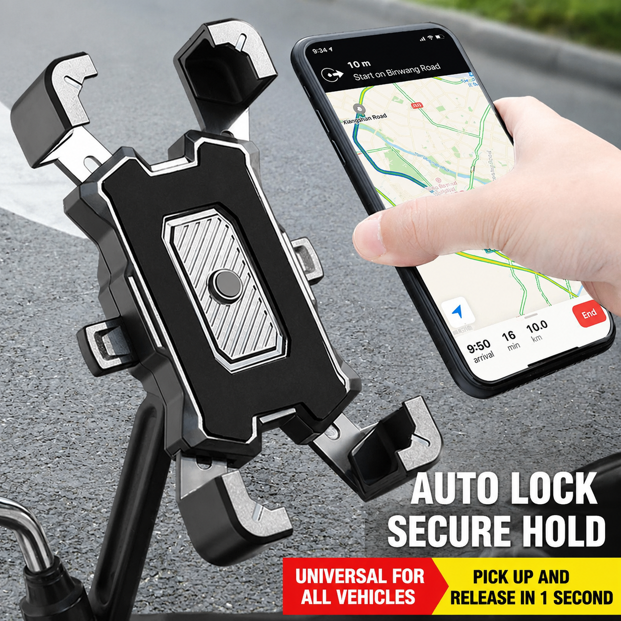 Shock-Absorbing Motorcycle Phone Mount