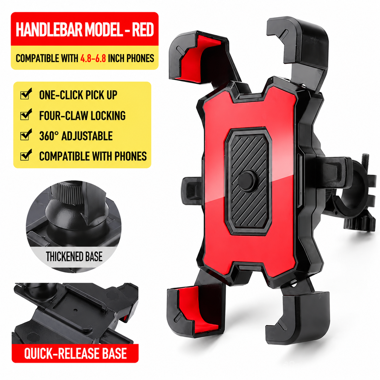 Shock-Absorbing Motorcycle Phone Mount