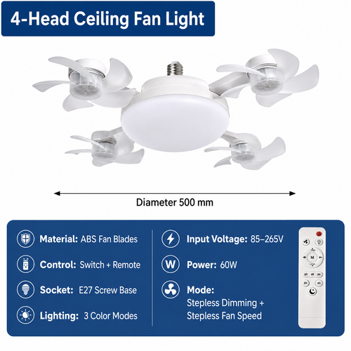 Multi-Fan Ceiling Light