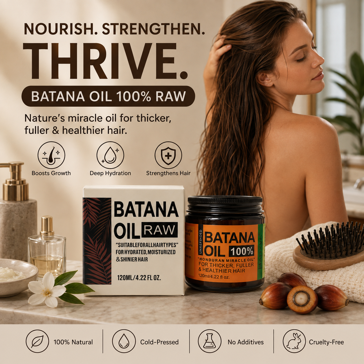 100% Pure Raw Batana Hair Oil
