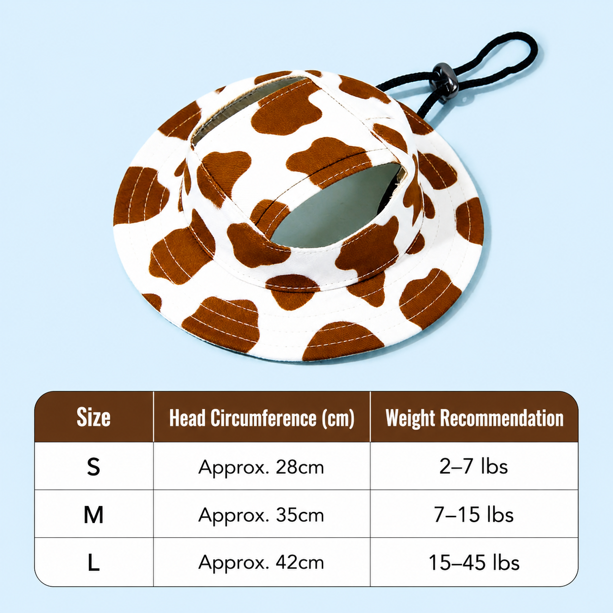 Sun-shielding, non-chafing pet hat
