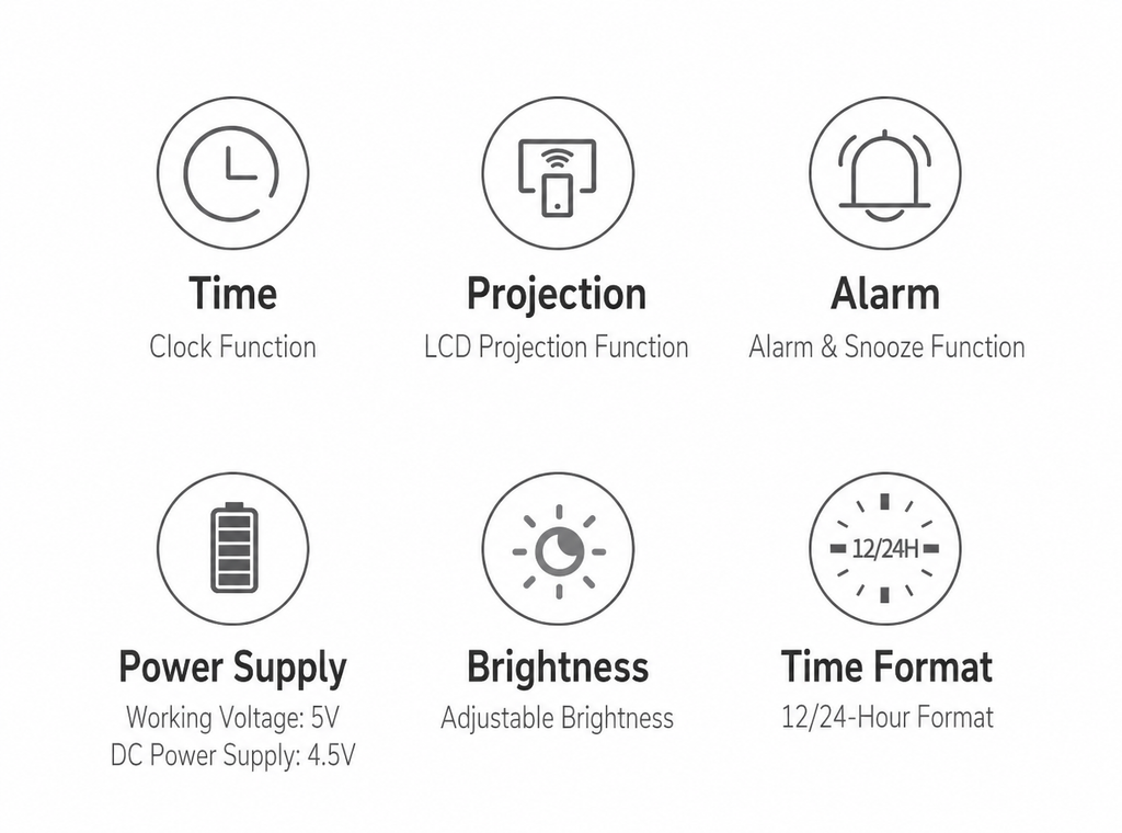 Mirror Projection Alarm Clock Daily