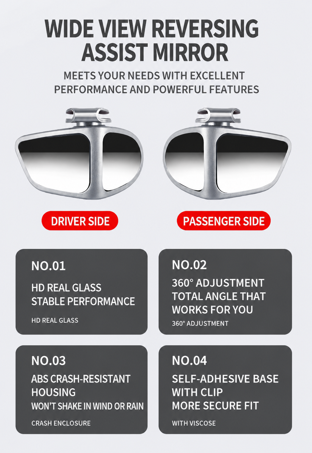 360° Blind Spot Assist Mirror For Safer Driving
