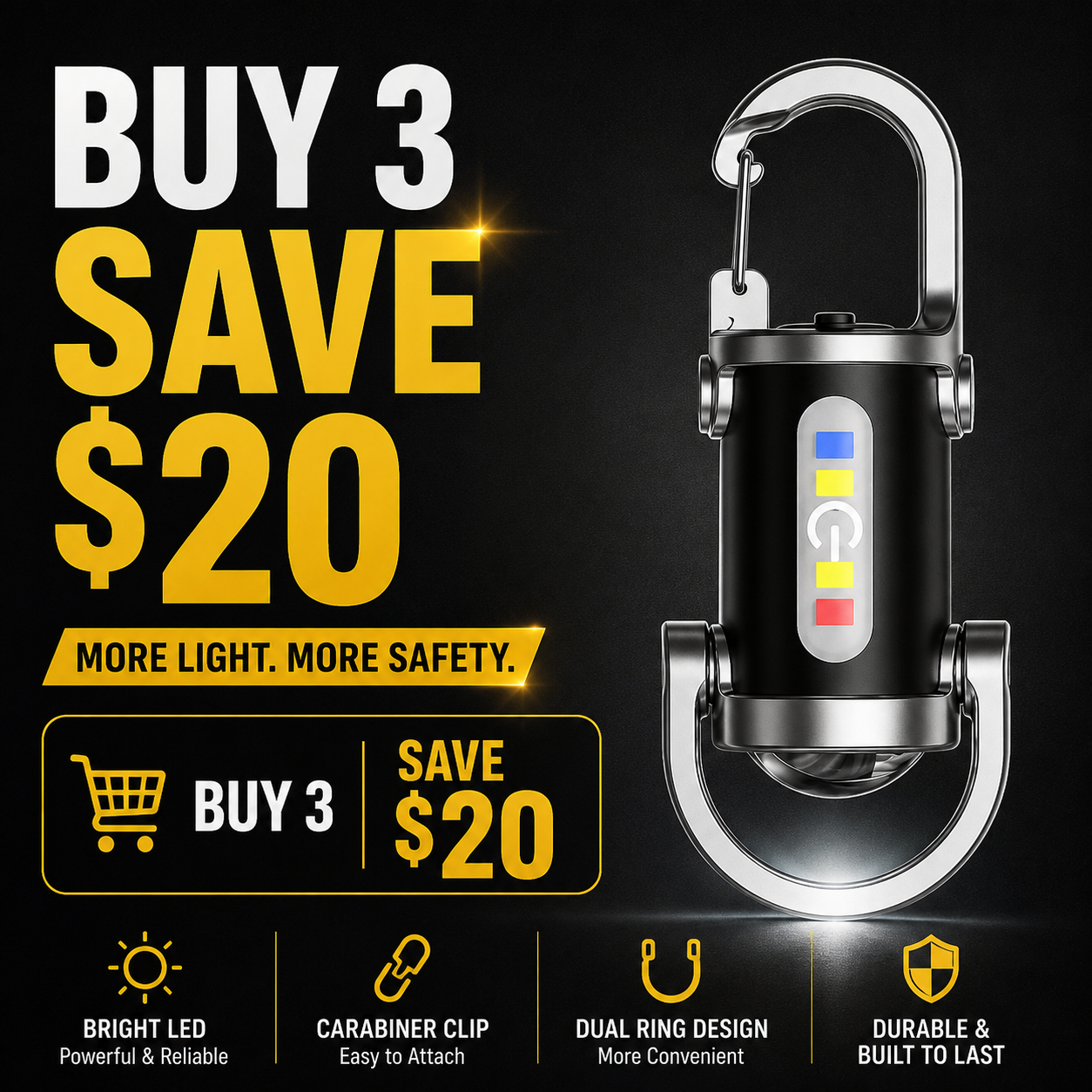 Multifunctional LED Keychain Light