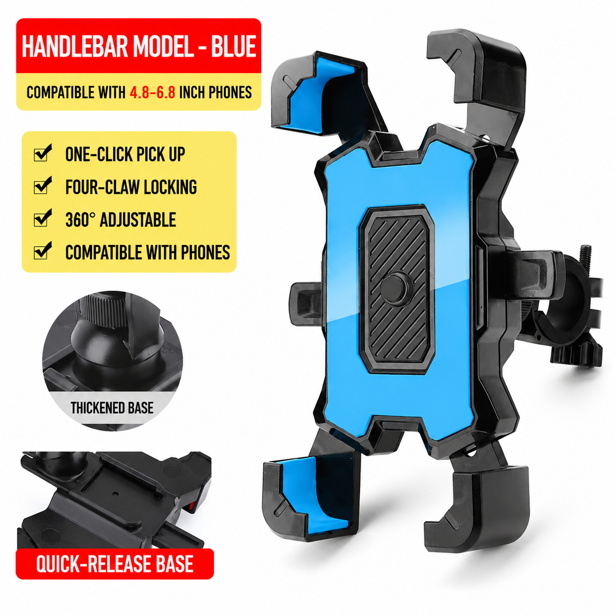 Shock-Absorbing Motorcycle Phone Mount