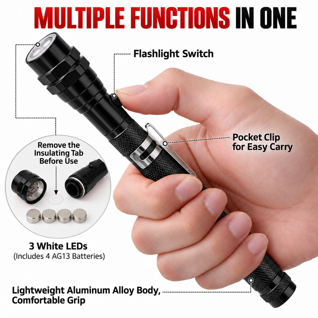 Flexible Magnetic Pickup Tool with LED Light