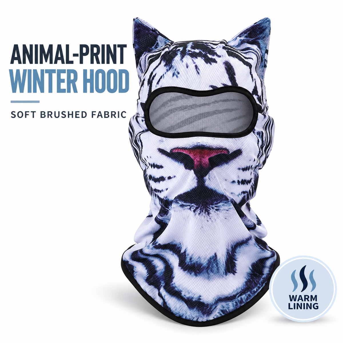 Animal-Print Breathable Winter Hood