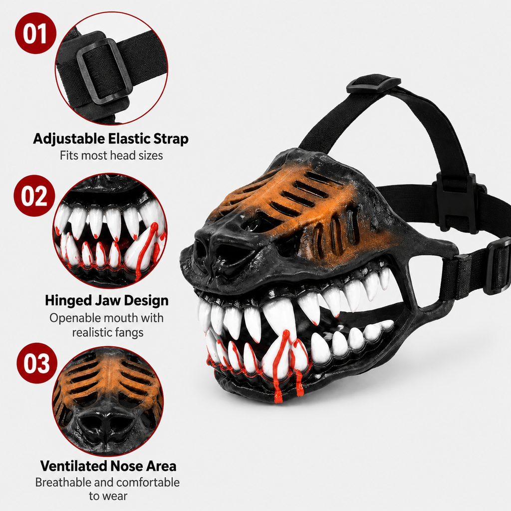 Bloody Fang Halloween Dog Muzzle